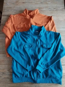 2 Vtg Haband CASUAL JOE FULL ZIP SWEATSHIRT Coats Blue Orange POCKETS Mens Sz XL - Picture 1 of 8