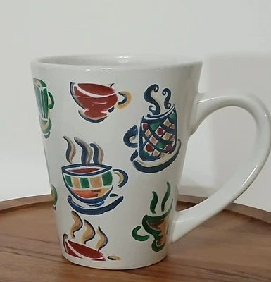 Houston Harvest Coffee Tea Mug Cup Colorful Retro Diner Style Steaming Cups - Image 1 of 4