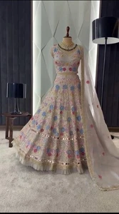 Designer Pakistani Heavy Wedding Indian Lengha Party Bridal Ethnic Lehenga Choli - Picture 1 of 7