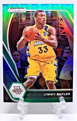 Panini Draft Picks 2021 Jimmy Butler #66 Green Prizm Marquette Foto 1 de 2