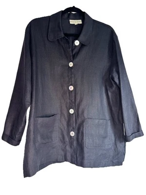 Blazer Largo Mujer Colección DAVID DART Azul Marino Oscuro Lino Precioso Talla M Foto 1 de 4