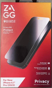 ZAGG InvisibleShield Glass Elite Privacy iPhone 15 Pro Screen Protector - Picture 1 of 2