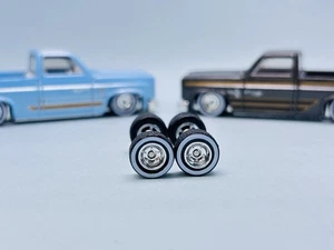 R010 Hot Wheels 1/64 Real riders White Wall Deep Chrome 10mm Medium Rubber Tires - Picture 1 of 10