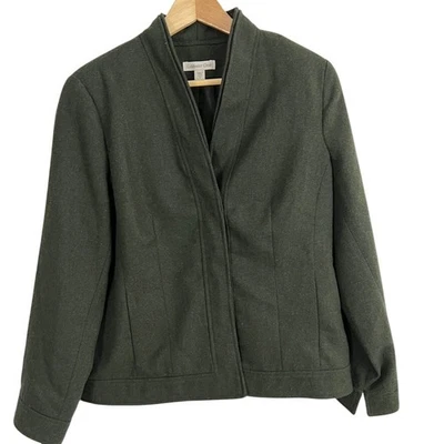 Chaqueta Blazer Coldwater Creek Verde Espiga Mujer Talla 12 Foto 1 de 4