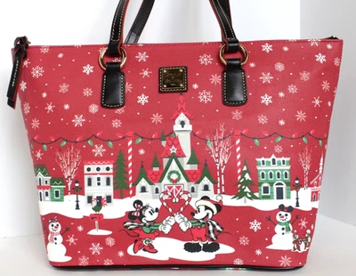 Disney Dooney & Bourke 2019 Christmas Holiday Mickey Minnie Shopper Tote Bag - Image 1 of 4