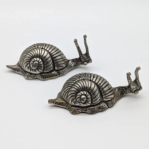 Art House Cortina Italy Snail Salt & Pepper Shakers Pewter Metal Figural Set VTG - Picture 1 of 5