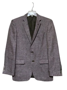 Hugo Boss Linen Wool Mens Blazer 40 Jacket Blazer Sport Coat Tweed Purple - Picture 1 of 17