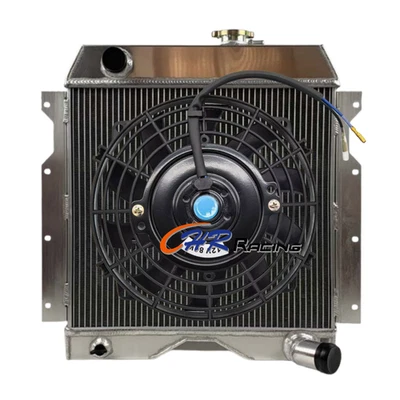 Aluminum Radiator+Fan for 1954-1964 Jeep Willys/Truck 6-22 Utility Wagon 3.7L MT - Image 1 of 4