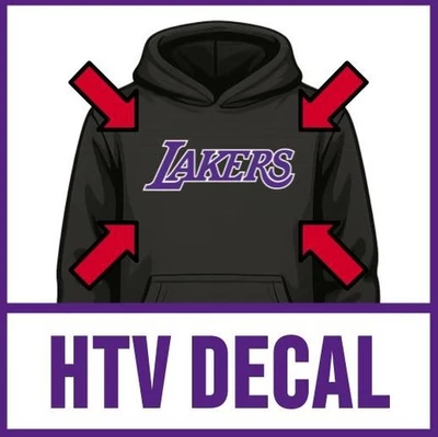 Adesivo LOS ANGELES LAKERS vinil transferência de calor HTV ferro 12" x 4,5" - Imagem 1 de 4