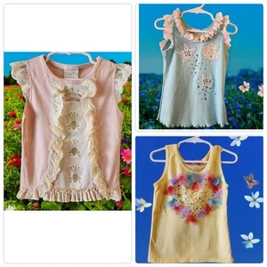 Lot Of 3 Toddler Girl Tops (2)Lemon Loves Lime & (1)Havengirl Rhinestones Sz 4 - Picture 1 of 16