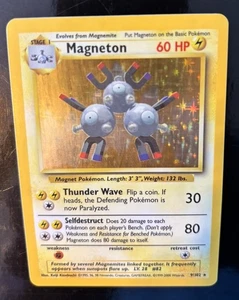 Pokemon Magneton 9/102 Holo Rare 1999-2000 4th Print UK Base Set Rare Played - Bild 1 von 7