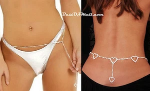 Sexy Crystal Rhinestone Belly Chain Belt Party Wedding Ladies Womens Jewellery - Picture 1 of 3