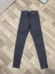 M&S Dark Grey Moondust Coated Jeggings Size 8 Reg - Picture 1 of 5