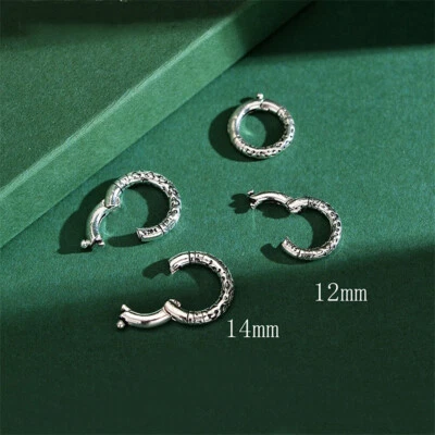 1pc 12mm/14mm Sterling Silver Spiral Spring Ring Clasp for Bracelet Necklace - Image 1 of 4