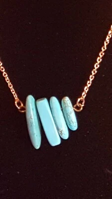 Turquoise necklace. Turquoise jewelry. 14ktg necklace. - Image 1 of 4