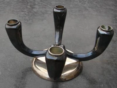 Top Art Deco plata candelabro Gebruder Deyhle Alemania para 4 velas 835/1000 Foto 1 de 4