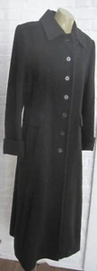 Albert Nipon Jet Black Wool Cashmere Swing Coat Fitted Size 8 Fashion Forward - Picture 1 of 10