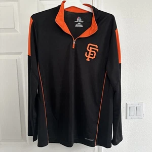 San Francisco SF Giants Majestic Cool Base Men's 1/4 Zip Pullover Long Sleeve M - Picture 1 of 10