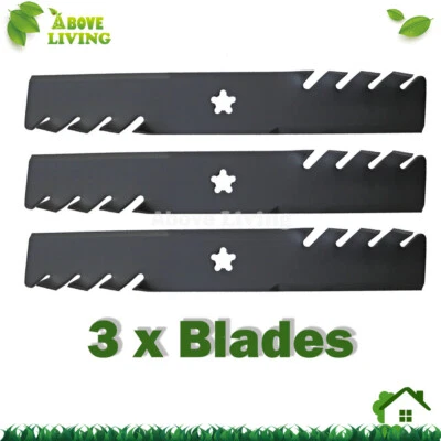 Kit de 3 cuchillas dentadas para Husqvarna de 48" RZ4824 TS348 YT48XLS YTH24V48LS YTH2648 Foto 1 de 2