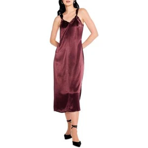 Nic + Zoe Womens Red Night Out Long V-Neck Slip Dress L BHFO 6473 - Picture 1 of 2