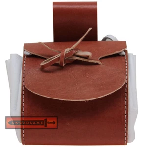 Medieval Viking Raider Cowhide Leather Bag Coin Pouch with Belt Loop Cosplay - Photo 1/3
