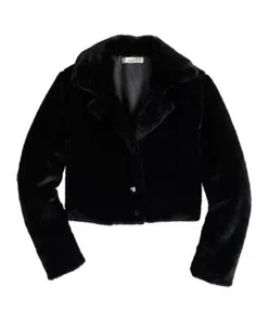 Girls Faux Fur Holiday Party Dress Jacket Coat Size 5 NWT Black Wedding Church - Picture 1 of 1
