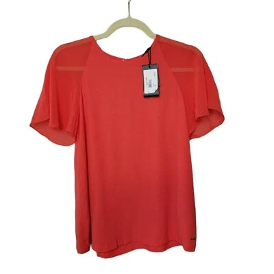 Blusa Top Armani Exchange Mujer Roja Manga Corta Talla XS NUEVA Foto 1 de 4