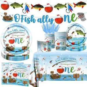 Ofishally One Birthday Decorations142Pcs Gone Fishing 1st Birthday Party Supp... - Picture 1 of 6