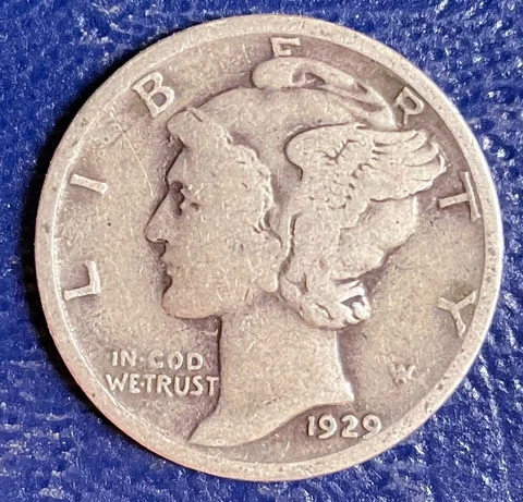 1929-P Mercury Dime Solid Better Tough Early Date 90% Silver Coin #D339 Cover