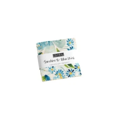 Moda Fabrics Mini Charm Pack - Sunshine and Blue Skies  - 2 1/2 ins squares - Image 1 of 4