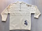 Vintage Disney Store Mickey Mouse Ivory Cream Knitted Snowflake Jumper L Uk 16