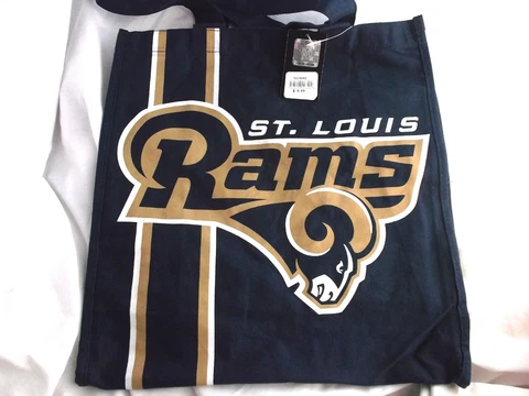 St. Louis (L.A.)  Rams Canvas Tailgate Tote Bag Purse [ L13” W 6” H 13” ] New Cover