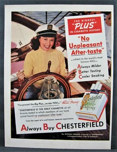 Vintage 1951 Chesterfield Cigarettes Magazine Ad Full Page Star Rhonda Fleming - Foto 1 di 1
