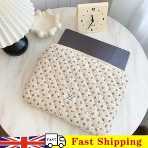 Floral Laptop Sleeve Quilted Laptop Case for 13 Inch Laptop Tablet (blue) - Afbeelding 1 van 10