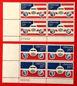 Sc#C89-C90 1076 Airmail Plate Blocks of 4 Mint NH OG XF/S (GB-210) - Picture 1 of 3