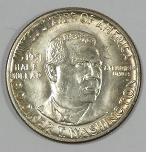 1951 Booker T. Washington Memorial Commemorative Silver 50c Choice BU - Picture 1 of 4