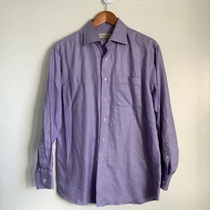 TOMMY BAHAMA Long Sleeve Button Down Shirt Purple White Micro Check 15.5 32-33 - Picture 1 of 10