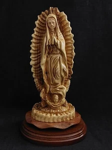 Jungfrau Maria - Unsere Liebe Frau von Guadalupe Statue Olivenholz handgeschnitzt heiliges Land - Bild 1 von 5