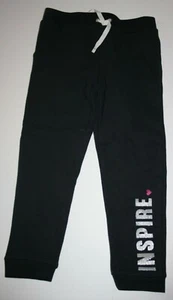New Carter's Girls 4 5 year Sweatpants Pants Warm Black w Glitter Silver INSPIRE - Picture 1 of 4