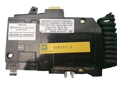 Square D QO115GFIX10 15A Amp RCBO Circuit Breaker Qwik-Gard Type QO 12mA - Image 1 of 4