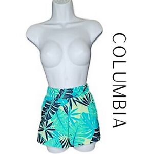 Columbia PFG Blue Green Palm Tidal II Elastic Waist Active Shorts Size M 