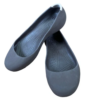 Crocs Gamuza Punta Marrón Tostado Mary Jane Ballet Pisos Mocasines Zapatos Mujer Talla 8 Foto 1 de 4