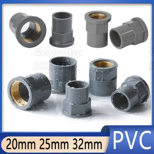 Adaptador conector rosca hembra cobre montaje tubería de agua PVC gris 20 25 32 mm - Imagen 1 de 16