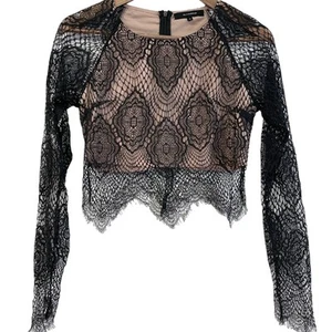 Olivaceous Spider Lace Crop Top Womens Size Medium Whimsigoth Fairy Grunge - Picture 1 of 9