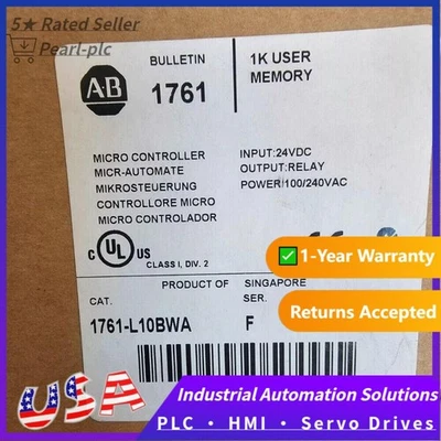 NEW Sealed AB 1761-L10BWA MICROLOGIX 1000 Controller AB 1761L10BWA US Free Tax - Image 1 of 4