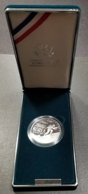 1991 US Mint Korean War Memorial Commemorative Proof Silver Dollar Coin OGP COA - Image 1 of 4