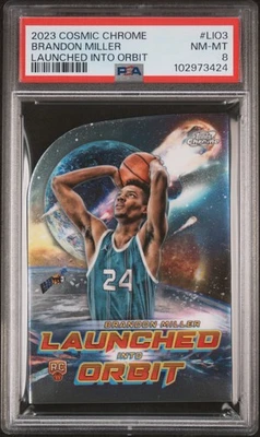 2023 TOPPS COSMIC CHROME LAUNCHED INTO ORBIT #LIO3 BRANDON MILLER ROOKIE PSA 8 - Image 1 of 2