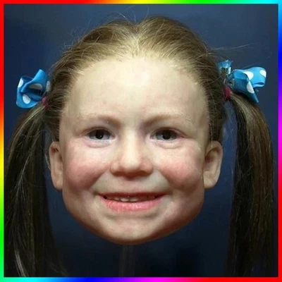 1X Adult Mask For Halloween Human Latex Mask Little Girl Headgear Cosplay Props - Image 1 of 4