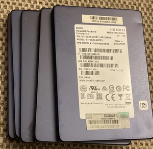Joblot 5 X HP Micron 5100 ECO Series 480GB SSD 2.5" SATA III 6Gb/s Hard drive - Picture 1 of 9