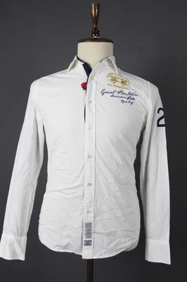 LA MARTINA Slim Fit White Cotton Long Sleeve Collared Button Down Shirt Size S - Image 1 of 4